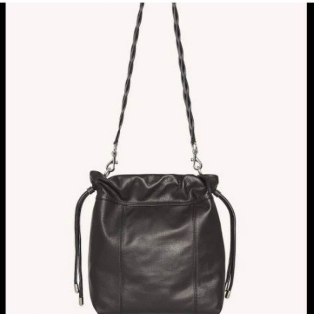 New! Rebecca Minkoff Alex Leather Slouchy Shoulder Bag In Black